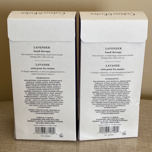(2) Crabtree & Evelyn Hand Therapy Cream - Lavender, 3.5 Oz - Picture 3 of 7